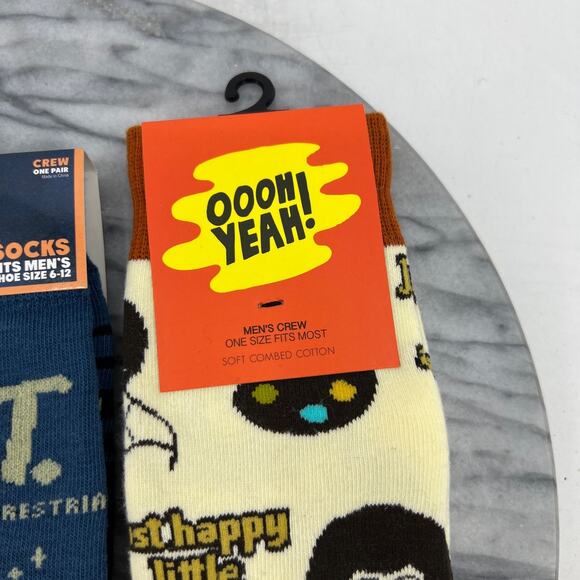 Spiderman, E.T. Movie, Bob Ross Crew Socks Men OSFM One Size Fits Most 3 Pairs - Picture 5 of 10